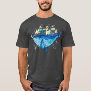 whale and boat watercolor T-Shirt