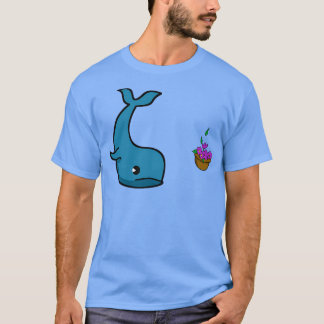 Whale and Bowl of Petunias T-Shirt