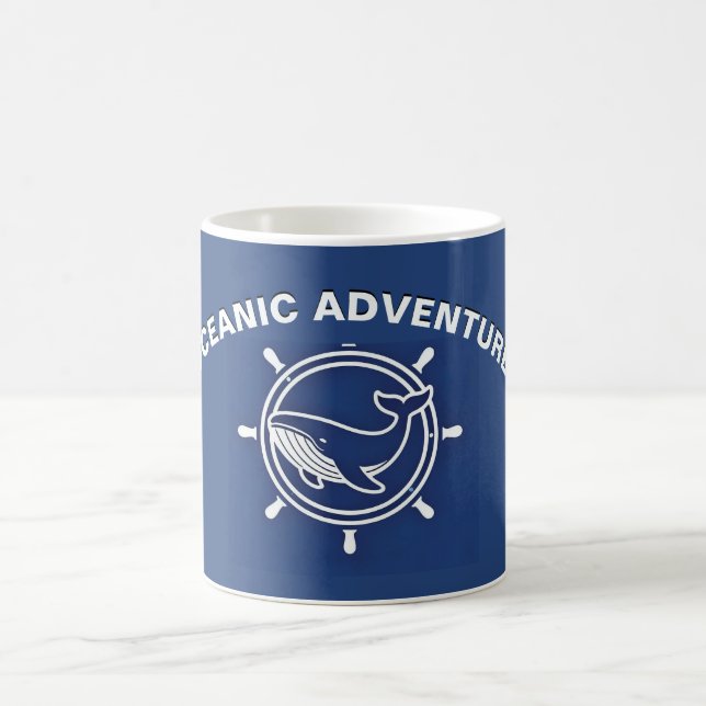 Whale and Helm Whale Watching Ocean Excursions Coffee Mug (Center)