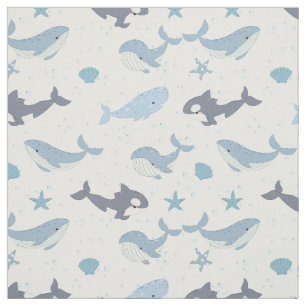 Whale and Killer whale Fabric
