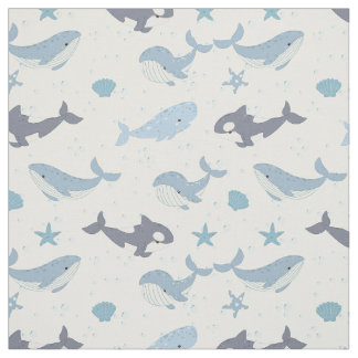 Whale and Killer whale Fabric