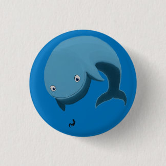 Whale and Otter 3 Cm Round Badge