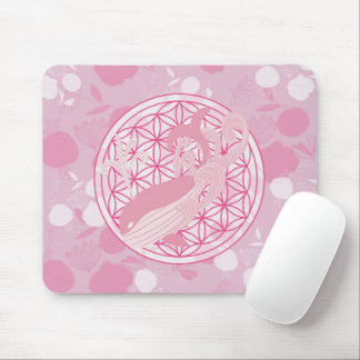 whale,animal totem,zen,chakra,flower of life mouse pad