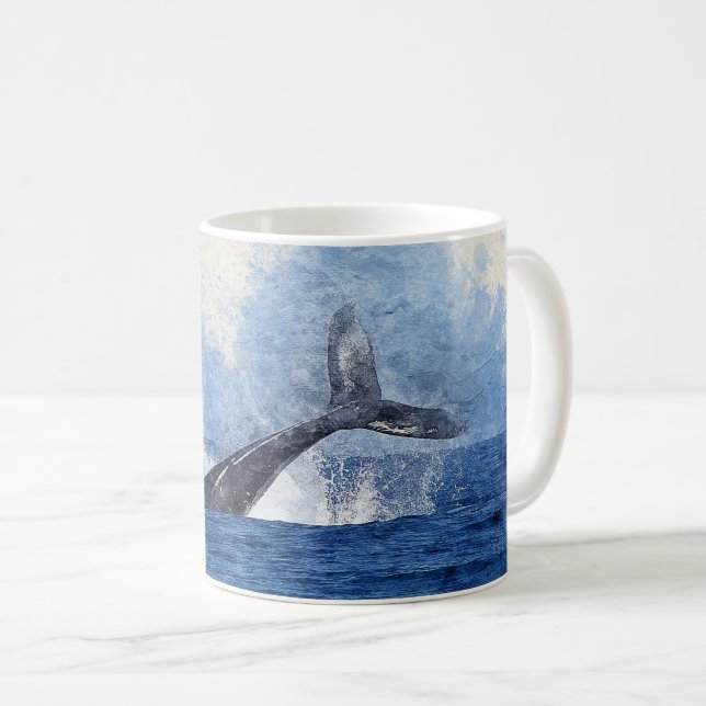Whale art  coffee mug (Front Right)