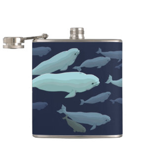 Whale Art Flask Custom Beluga Whale Drink Flask