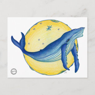 Whale Art, Sirian Starseed, Whale Postcard
