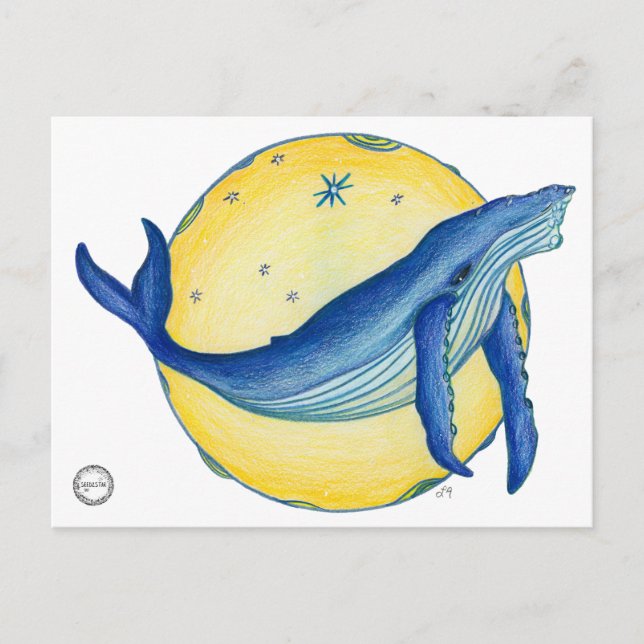 Whale Art, Sirian Starseed, Whale Postcard (Front)