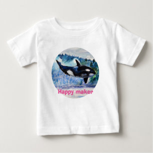 Whale Art Toddler Ruffle Tee