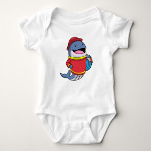 Whale as Firefighter with Hose Baby Bodysuit