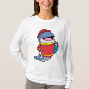 Whale as Firefighter with Hose T-Shirt