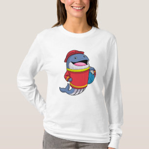 Whale as Firefighter with Hose T-Shirt