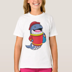 Whale as Firefighter with Hose T-Shirt
