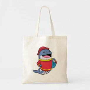 Whale as Firefighter with Hose Tote Bag