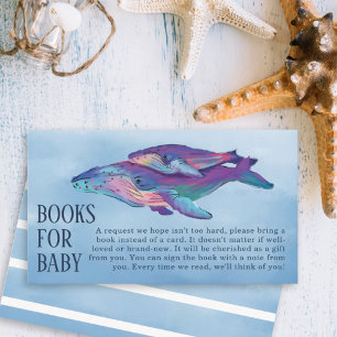 Whale Baby Shower Books for Baby Enclosure Card