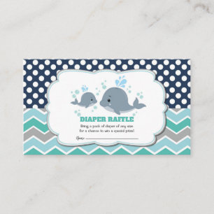 Whale Baby Shower Diaper Raffle Ticket Insert Boy