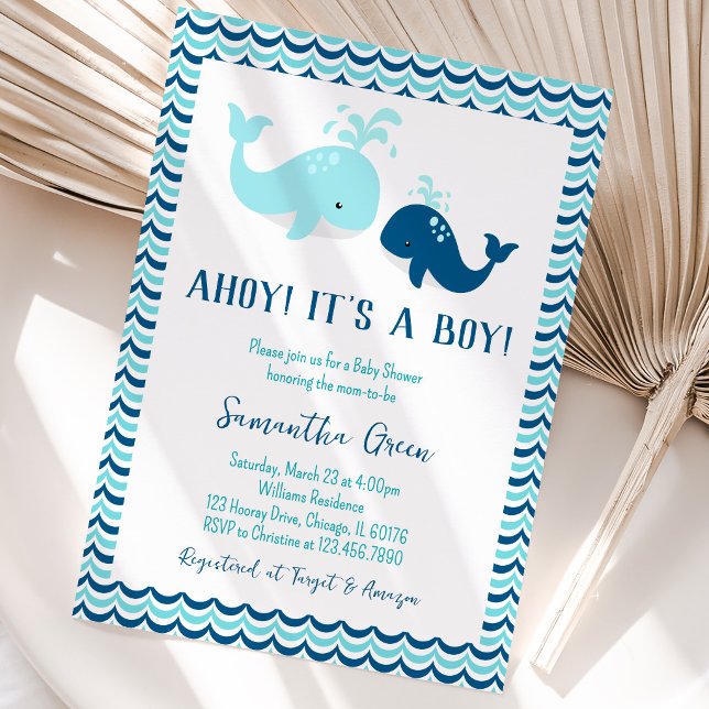 Whale Baby Shower Invitation (Creator Uploaded)