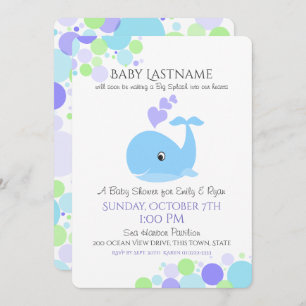 Whale Baby Shower Invitation