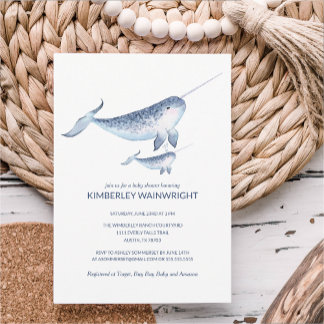 Whale Baby Shower Invitation - Elegant Nautical