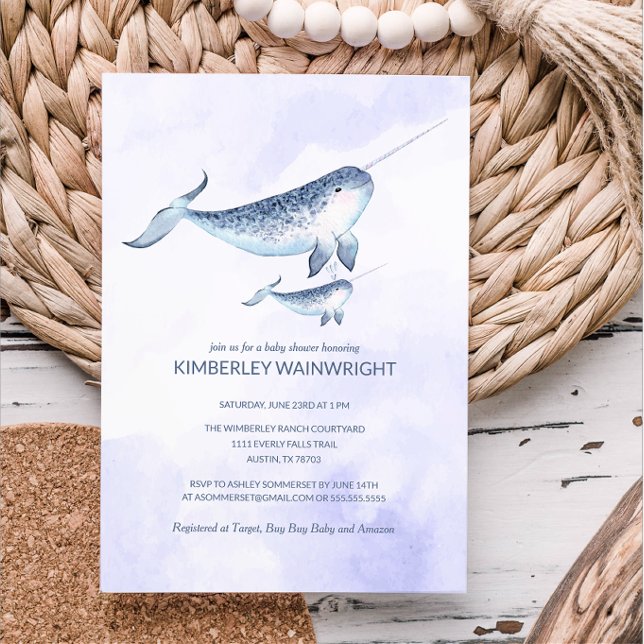 Whale Baby Shower Invitation - Nautical Sea Ocean (Creator Uploaded)