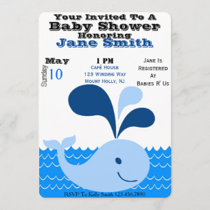 Whale Baby Shower Invite (Boy)