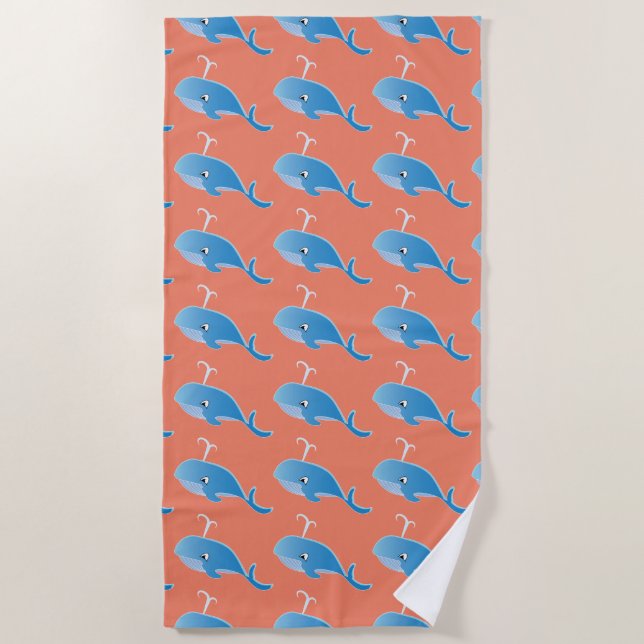 Whale - Beach Towel (Front)
