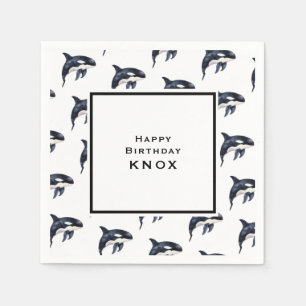 Whale Birthday Party Napkin
