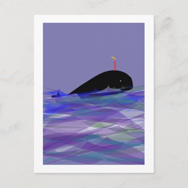 Whale Birthday Postcard (Front)