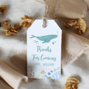 Whale Birthday Thank You Gift Tags