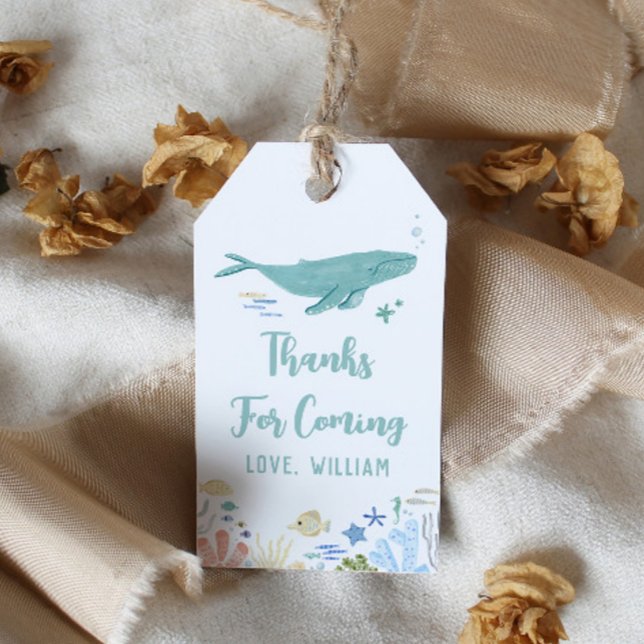 Whale Birthday Thank You Gift Tags (Creator Uploaded)
