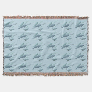 Whale Blanket Beluga Whale Art Throw Blankets