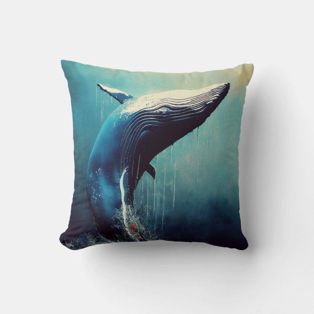 Whale Blue whale Animal Discovery Adventure Nature Cushion (Front)