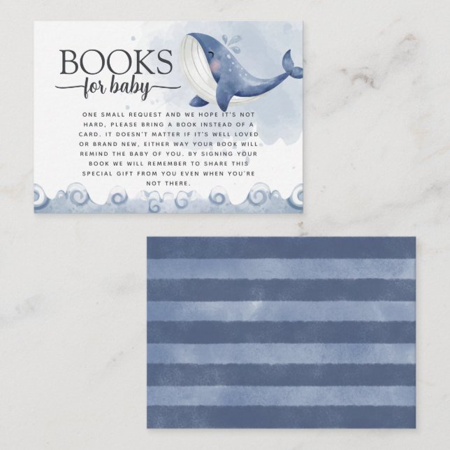 Whale Book Request for Baby Insert Card (Front/Back)
