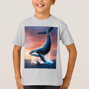 Whale Carrying a Whale   Ocean Giants in a Surreal T-Shirt