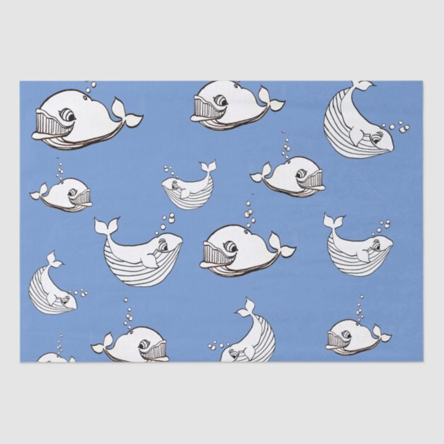 Whale cartoon tissue paper (Front)