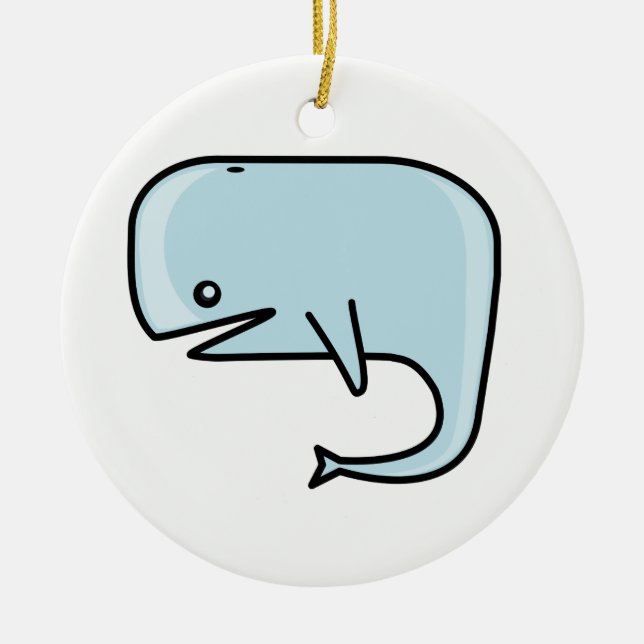 Whale Ceramic Tree Decoration (Front)