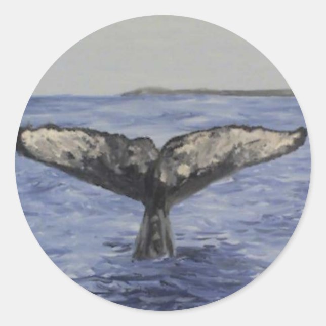 Whale Classic Round Sticker (Front)