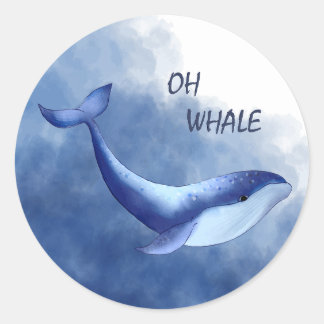 Whale Classic Round Sticker