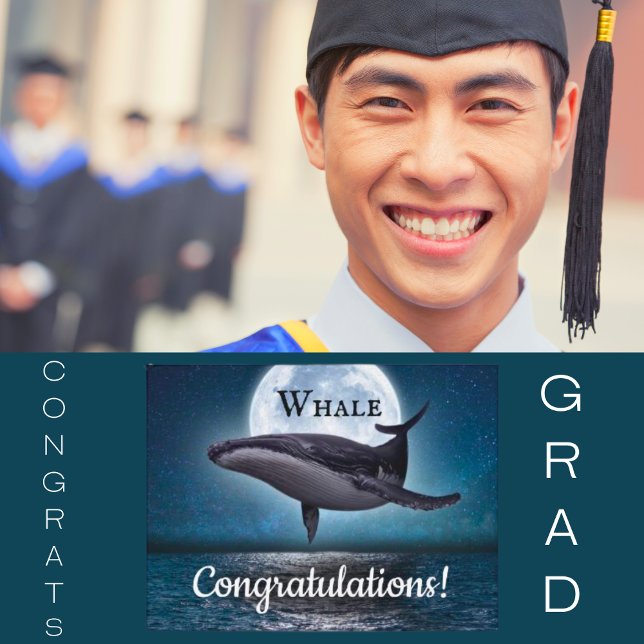 Whale Congratulations Graduation Postcard (Creator Uploaded)