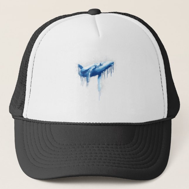 Whale Cute Animal Graphic Trucker Hat (Front)