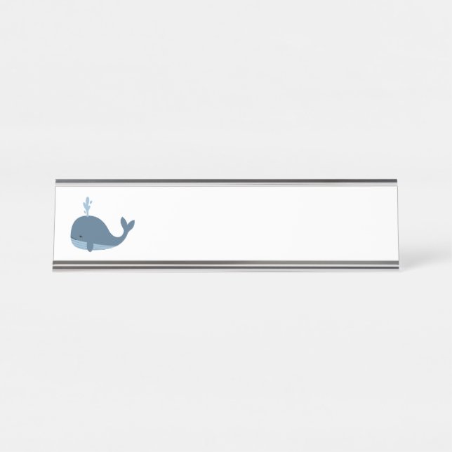 Whale Desk Name Plate (Front)