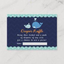 whale diaper raffle card