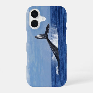 Whale Diving in Ocean, Fluke, Tail out of Water iPhone 16 Case
