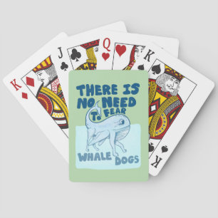 Whale Dog funny creature Playing Cards