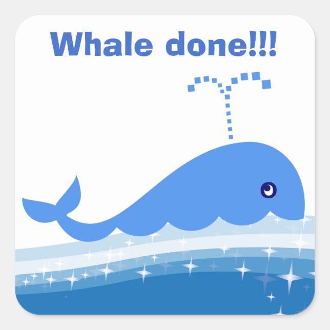 "Whale done!" Incentive Stickers for Students (Front)