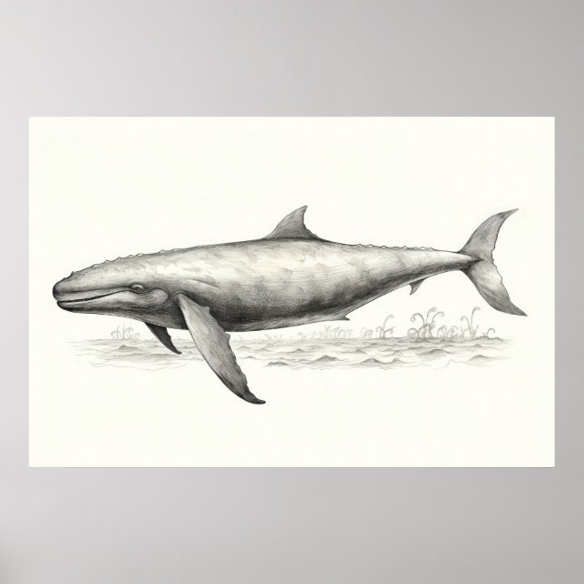 Whale drawing   poster (Front)