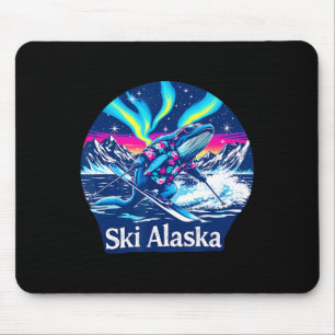 Whale Enjoying Skiing In Alaska Adventure  Mouse Pad