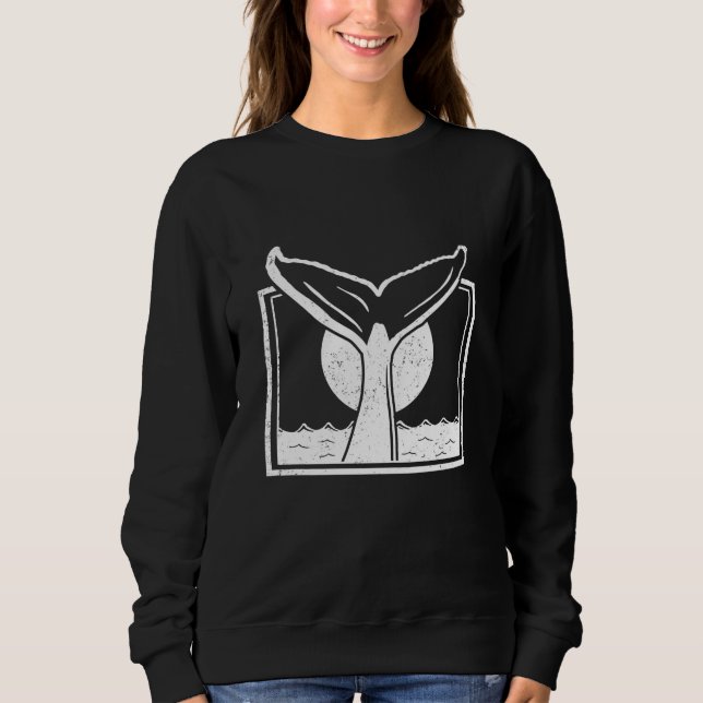 Whale Fin Vacation Conservation Sweatshirt (Front)