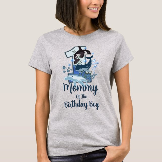 Whale First birthday womens tshirts Mum (Front)