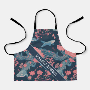 Whale Floral Colourful Personalised Pattern Apron