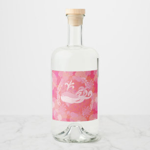Whale flower of life liquor bottle label